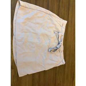 White House Black Market Utility Skirt Light Grey Tie Waist Pockets Size 8